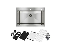 Casainc 33inch L Single Bowl Stainless Steel Drop-in Kitchen Sink