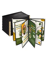 WeChef 10 Pack Restaurant Menu Covers 8.5" x 14" Book Style 8 Views Clear Cafe
