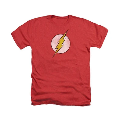 Dc Flash Mens Comics Logo Distressed Adult Heather Tee / T-Shirt