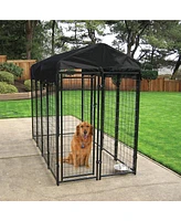 Lucky Dog Uptown Large Outdoor Covered Kennel Secure Fenced Pet Dog Crate