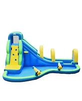 Gymax Kids Inflatable Water Park Bounce House with Blower