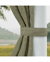 Awesome Home Outdoor Gobi Tweed Woven Grommet Curtain Panel