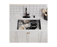 Casainc 32inch L X 19inch W Single Bowl Stainless Steel Undermount Kitchen Sink