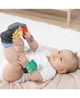 The Peanutshell Montessori Baby Rattle Socks and Wrist Rattle Set, 5 Piece