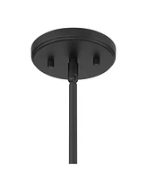 Orbit 11" Modern Coastal Pendant Ceiling Light Fixture Dining Room Over Table Kitchen Island Foyer Hanging Brown Matte Black and Wood Finish White Gla