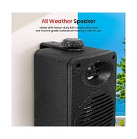 Pyle 3.5” 2-Way Bluetooth Wireless Speaker System - Waterproof, 200W Max Power, 1/2” Tweeter, Compact Design