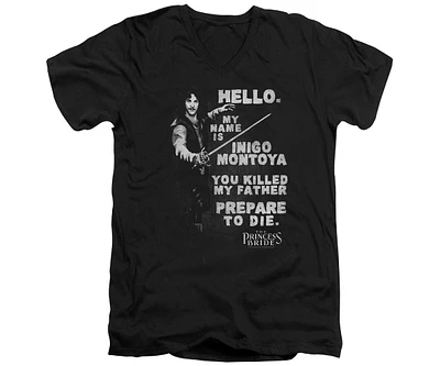 Princess Bride Men's Hello Again Short Sleeve Adult V Neck Premium Cotton Tee / T-Shirt