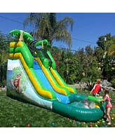 Hero Kiddo HeroKiddo 12 Safari Commercial Grade Water Slide with Pool for Kids and Adults (with Blower), Water Cannon, Wet Dry Use, Outdoor Indoor, Bi