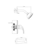 Lovmor Tub and Shower Faucet Set with Single-Spray Shower Head and Tub Spout Valve Included