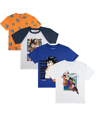 Dragon Ball Z Boys Characters Crew Neck Short Sleeve 4pk Tees-xxl