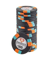 Slickblue Phoenix Real Clay Poker Chips - 25-Pack, Premium Clay Chips for Poker Games and Tournaments