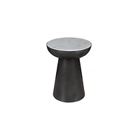 Jofran Circularity Modern Luxury Marble and Iron 18" Round Pedestal End Table