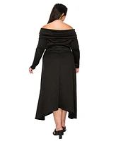 L I V D Plus Lyra Off Shoulder Maxi Dress