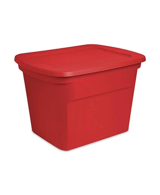 Sterilite 18 Gallon Plastic Stackable Storage Tote Container Bin, Red (16 Pack)