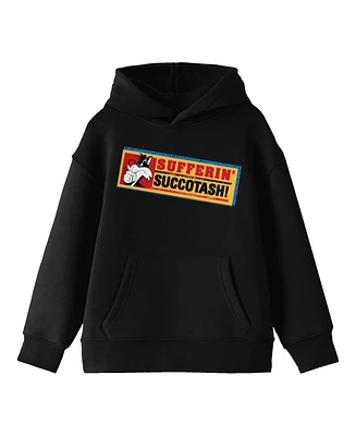 Looney Tunes Boys Sufferin' Succotash! Sylvester Youth Black Graphic Hoodie-xl