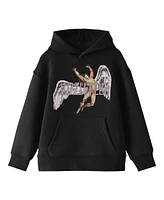 Led Zeppelin Boys Falling Icarus Logo Long Sleeve Black Hooded Sweatshirt-xl