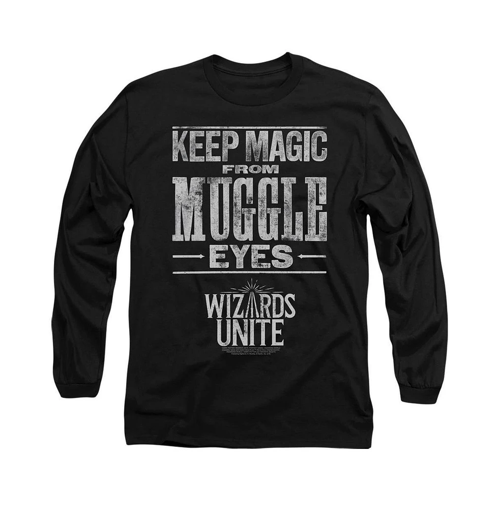 Harry Potter Big & Tall Wizards Unite Hidden Magic Long Sleeve Adult Tee / T-Shirt