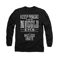 Harry Potter Big & Tall Wizards Unite Hidden Magic Long Sleeve Adult Tee / T-Shirt