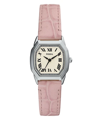 Fossil Women's Harlow Three-Hand Light Pink Leather Watch, 27mm