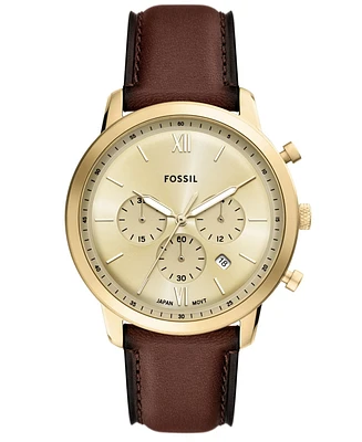 Fossil Men's Neutra Chronograph Brown Leather Watch, 44mm