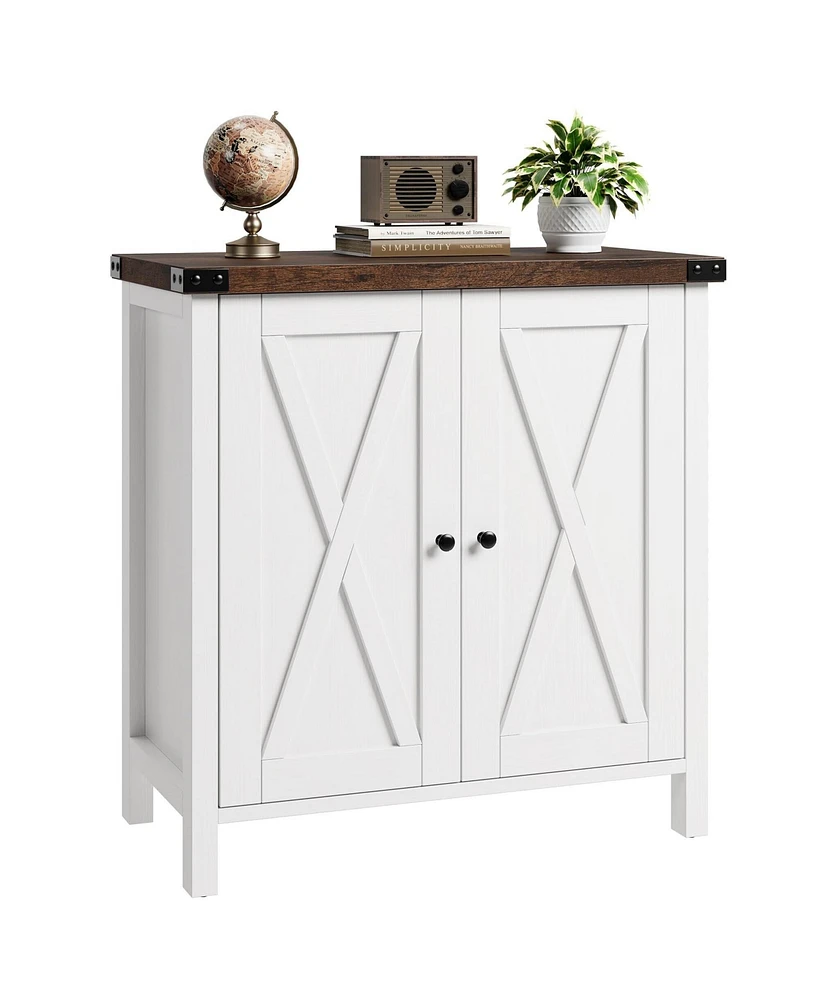 gaomon Farmhouse Buffet Cabinet with Adjustable Shelf and Barn Doors