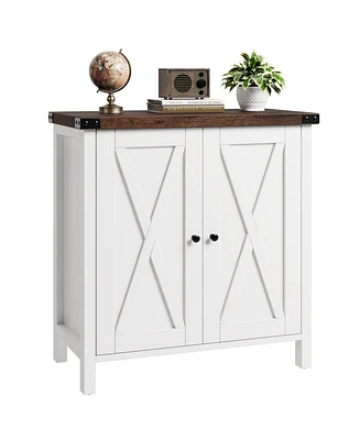 gaomon Farmhouse Buffet Cabinet with Adjustable Shelf and Barn Doors