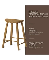 Maven Lane Luna Counter Stool in Rustic Natural Wood Finish