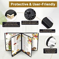 WeChef 10 Pack Restaurant Menu Covers 8.5" x 11" Book Style 4 Pages 6 Views Cafe