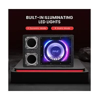 Pyle Subwoofer Box System, 10'' Vented Enclosure, 500W Max, Led Lights