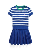 Polo Ralph Lauren Toddler and Little Girls Striped Cotton Sweater Skirt, 2-Piece Set