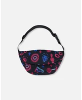 Deux par Deux Girl Printed Fanny Pack Black And Blue And Pink Items - Toddler|Child