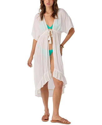 O'Neill Women's Wilder Tassel-Tie Midi Cover-Up Gown