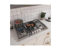 Casainc 30inch Silver Natural Gas Cooktop with 5 Burners