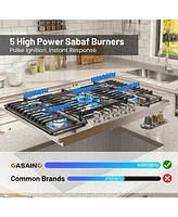 Casainc 30inch Silver Natural Gas Cooktop with 5 Burners