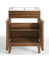 Freestanding Bath Vanity with White Ceramic Top Unassembled for bathroom