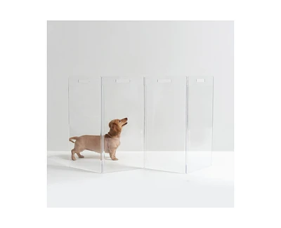 Hiddin Clear Freestanding Pet Gate Zig Zag