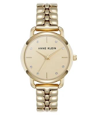 Anne Klein Women's Quartz Signature Gold-Tone Metal Alloy Watch, 30mm