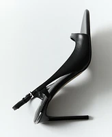 Mango Women's Asymmetrical Heels Leather Sandals
