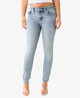 True Religion Women's Crystal Halle Mid Rise Skinny Super T Jeans