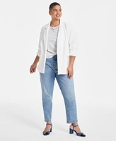 On 34th Trendy Plus Longline Ponte-Knit Blazer, Created for Macy's