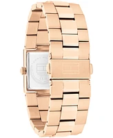 Tommy Hilfiger Women's Quartz Rose Gold Tone Stainless Steel Bracelet Watch, 20.50mm x 25.20mm