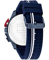 Tommy Hilfiger Men's Chronograph Blue Silicone Strap Watch, 46mm