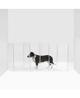 Hiddin Clear Freestanding Pet Gate Zig Zag