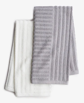 The Cellar 2 Pack Linear Sculpted Kitchen Towels, Exclusively at Macy's