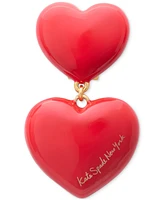 Kate Spade New York Enamel Graduated Double Heart Drop Earrings