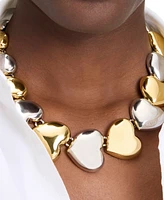 Kate Spade New York Two-Tone Large Graduated Alternating Heart Collar Necklace, 17" + 3" extender