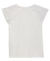 Guess Big Girls Short Sleeve T-Shirt with Chiffon Detail