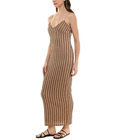 Juniors' Textured Striped Knit Maxi Dress