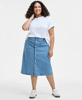 On 34th Trendy Plus Martini Print T-Shirt, Exclusively at Macy's