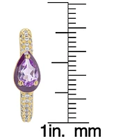 Lab Grown Blue Spinel (1/4 ct. t.w.) & White Sapphire (1-3/8 Small Oval Hoop Earrings 14k Gold-Plated Sterling Silver (Also